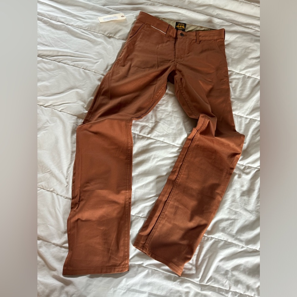 Bravestar Selvage Marshal Chino Straight Leg in Rust